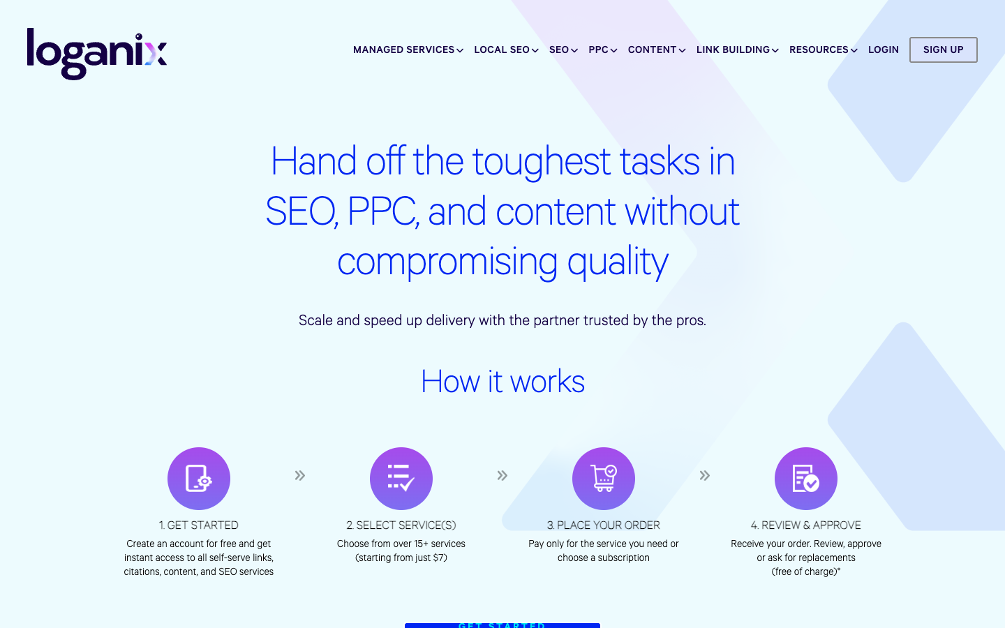 Loganix homepage - white-label SEO services for agencies