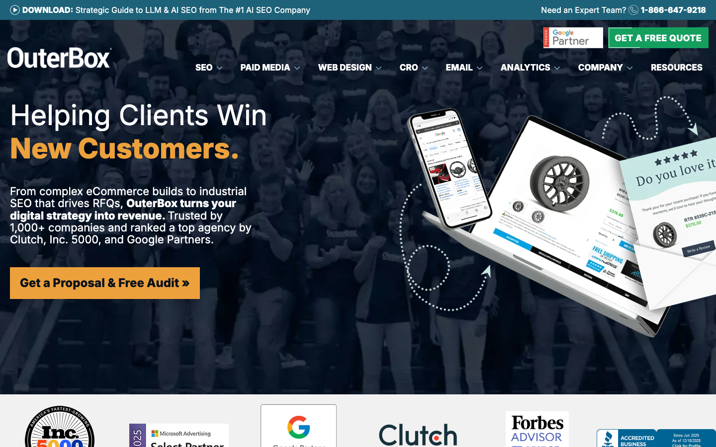 OuterBox homepage - e-commerce SEO agency