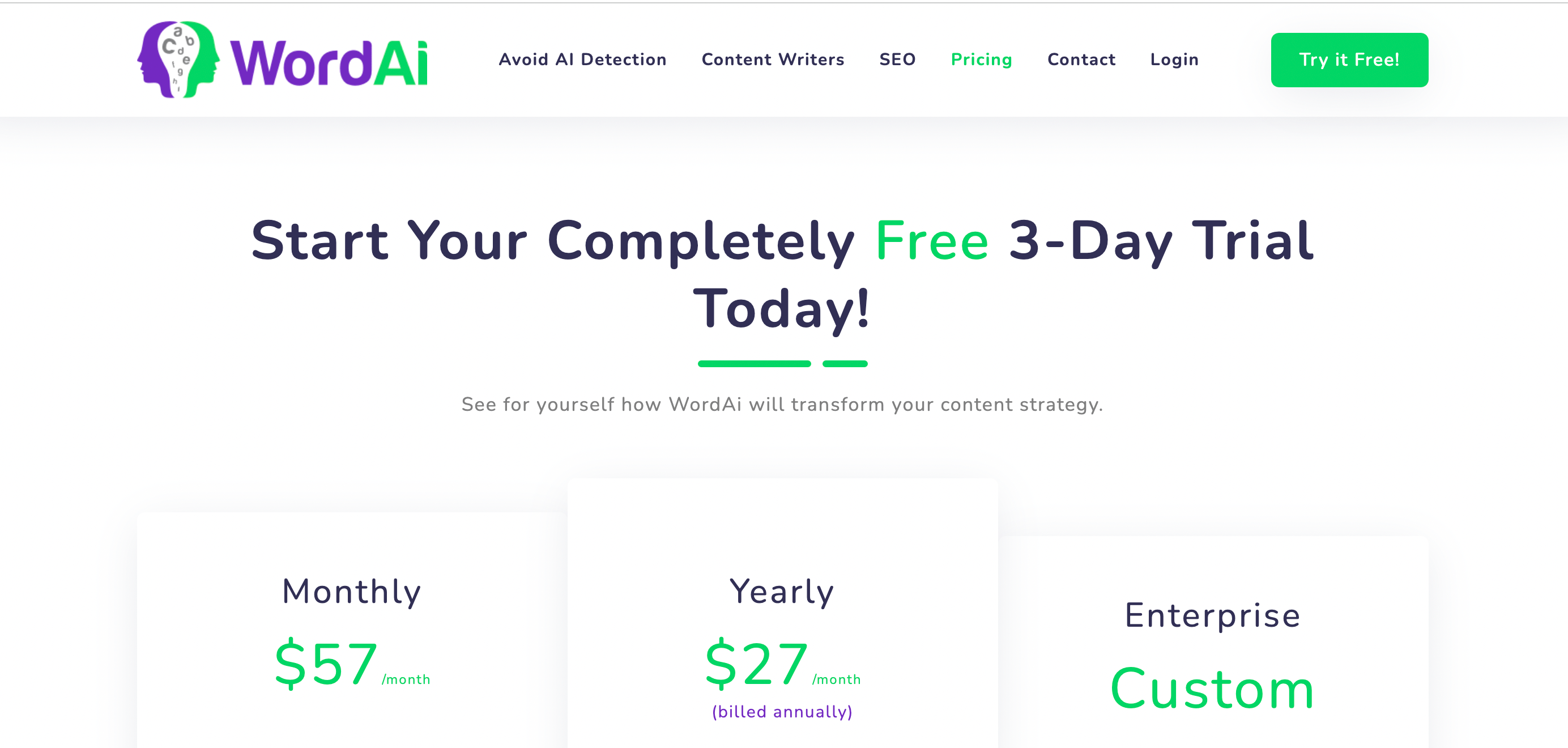 pricing model - Word AI Alternative