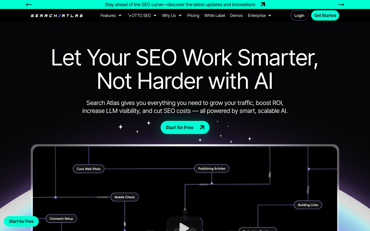 Search Atlas SEO software homepage - AI-powered SEO automation platform for agencies and brands