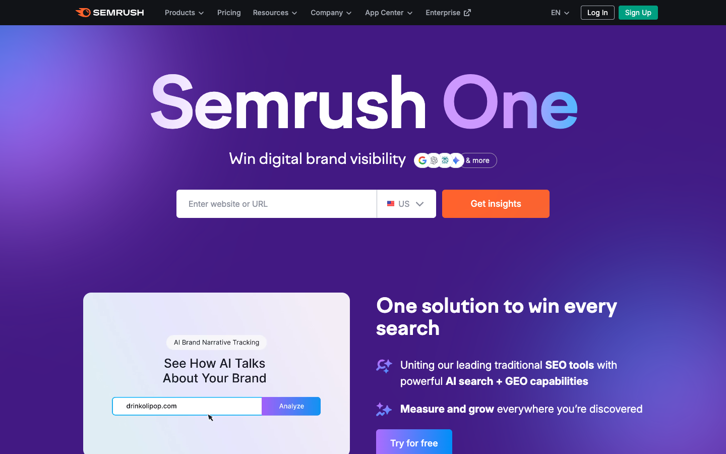 SEMrush homepage - comprehensive white label SEO platform for agencies