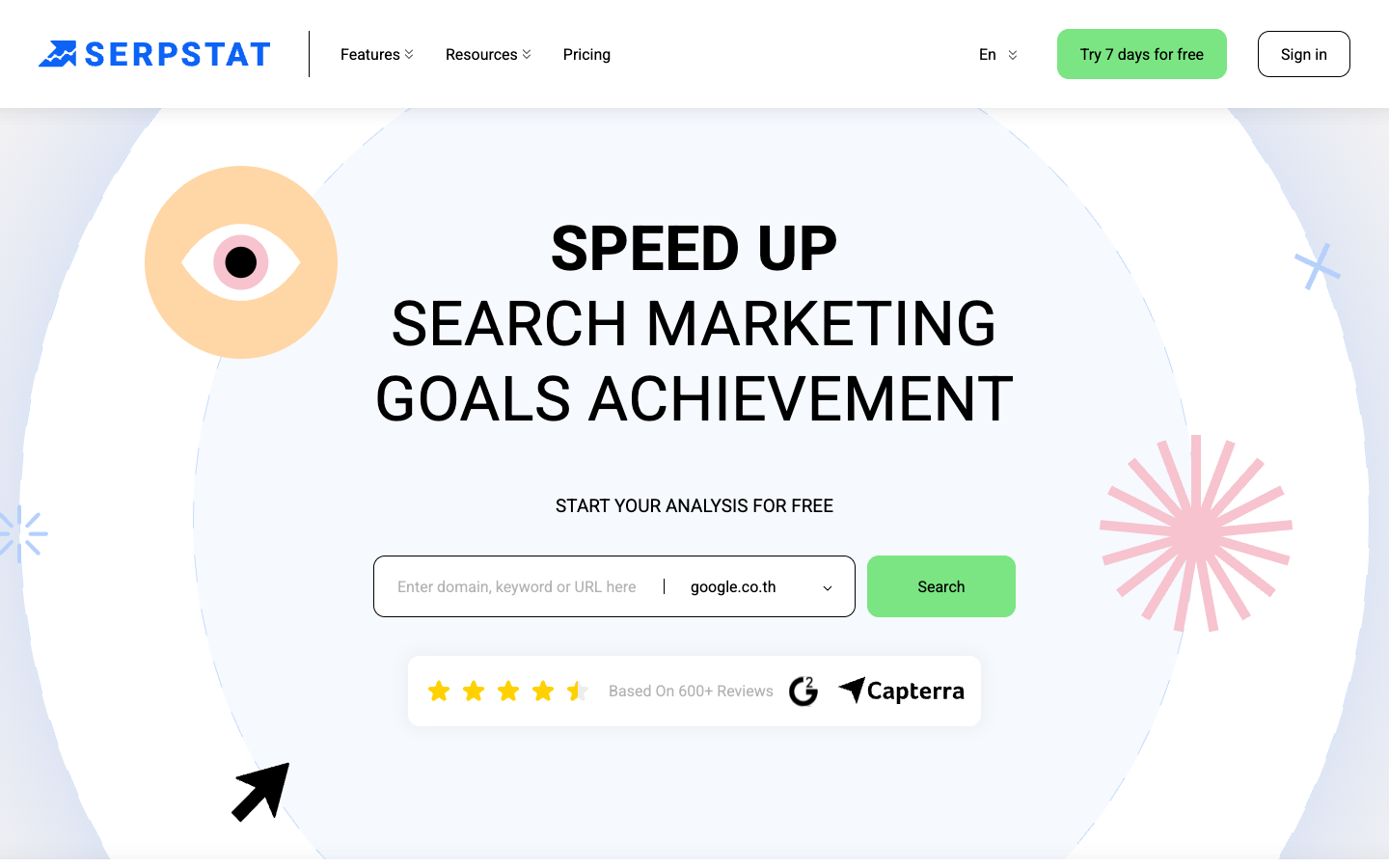 Serpstat homepage - affordable all-in-one SEO platform