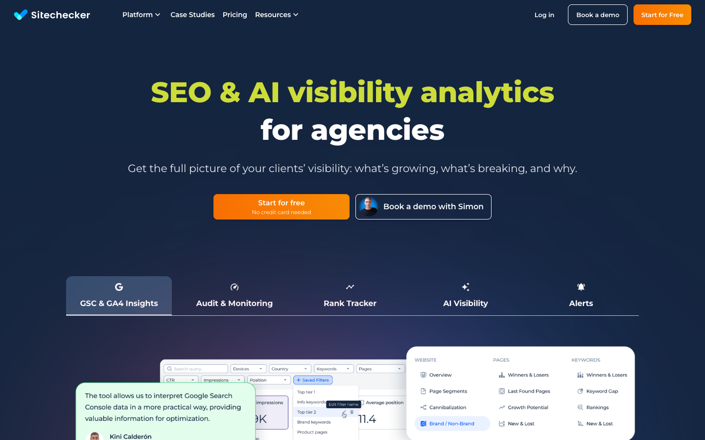 Sitechecker homepage - technical SEO audit and monitoring platform