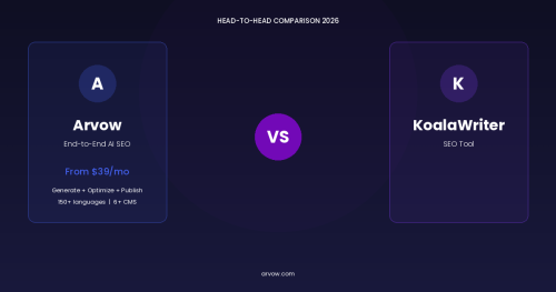 Arvow vs KoalaWriter: AI Article Generator vs Full SEO Platform