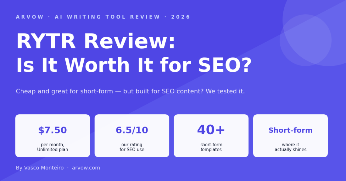 RYTR Review 2026: Is It Worth It for SEO Content?